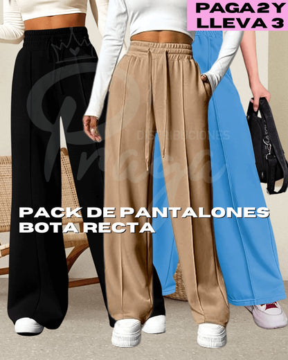 🔥Pack x3 Pantalones Burda/Bota Recta